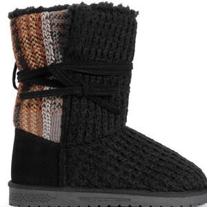 Muk Luks Clementine Boot- Black/Plaid/Black
